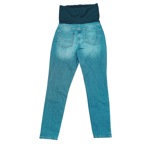 Levi Strauss Womens Maternity Jeans Skinny Stretch Belly Panel Denim Blue Size M - Picture 2 of 5